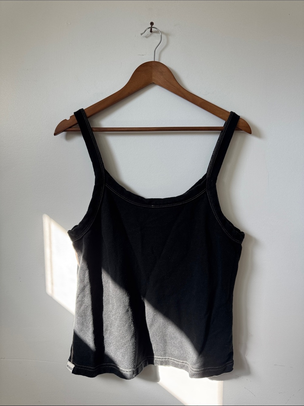 Merge Black Tank Top with Contrast Stitching